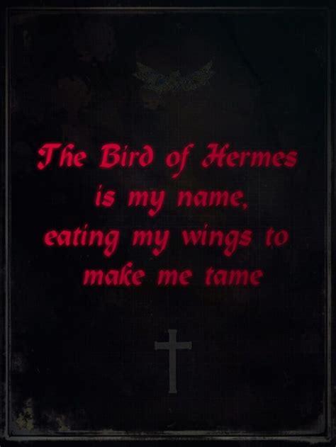 i am the bird of Hermes eating my own wings